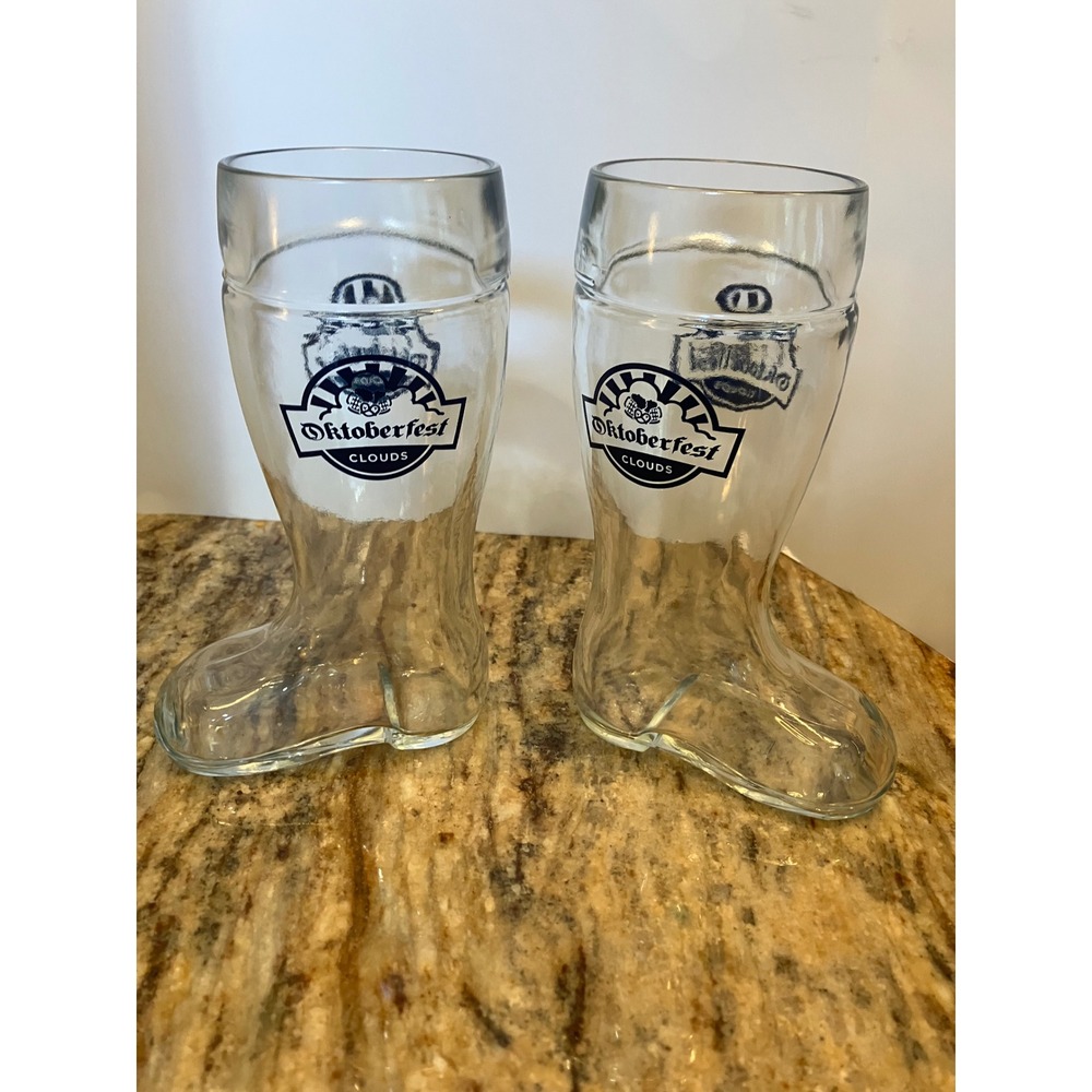 Oktoberfest Clouds Beer Boot Glass Mugs, German Souvenir Novelty Beer Glasses